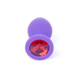 Анальна пробка - Jewellery Silicone Purple Plug M Red