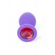 Анальна пробка - Jewellery Silicone Purple Plug M Red