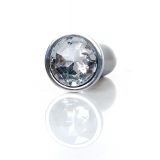Анальна пробка - Jewellery Silver Plug Clear S