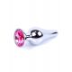 Анальна пробка - Jewellery Silver Long Plug Pink