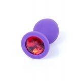 Анальна пробка - Jewellery Silicone Purple Plug M Red