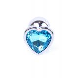 Анальна пробка - Jewellery Silver Heart Plug Light Blue Анальна пробка - Jewellery Silver Heart Plug Light Blue