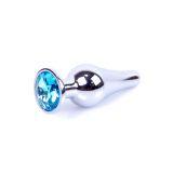 Анальна пробка - Jewellery Silver Long Plug Light Blue