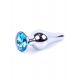Анальна пробка - Jewellery Silver Long Plug Light Blue