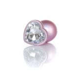 Анальна пробка - Jewellery Pearl Pink Heart Plug Clear L