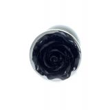 Анальна пробка - Jewellery Silver Rose Plug Black