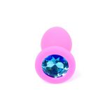 Анальна пробка - Jewellery Silicone Pink Plug S Light Blue