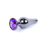 Анальна пробка - Jewellery Dark Silver BUTT PLUG- Purple