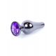 Анальна пробка - Jewellery Dark Silver BUTT PLUG- Purple