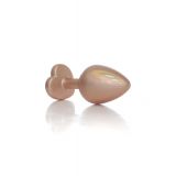 Анальна пробка - Jewellery Pearl Gold Heart Plug Clear M