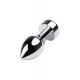 Silver anal plug TOYFA Metal with white round-shaped gem, length 8,2 cm, diameter 2,5-3,8 cm, weight