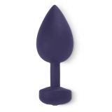Gvibe Gplug - Большая дизайнерская анальная пробка с вибрацией, 10.5х3.9 см (синий)