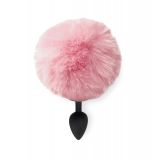 Силіконова анальна пробка М Art of Sex - Silicone Bunny Tails Butt plug, колір Рожевий, діаметр 3,5