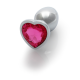 Анальна пробка - Ouch! Metal Butt Plug Small Silver/Rubellite Pink