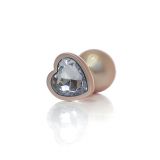 Анальна пробка - Jewellery Pearl Gold Heart Plug Clear M