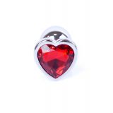 Анальна пробка - Jewellery Silver Heart Plug - Red