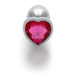 Анальна пробка - Ouch! Metal Butt Plug Small Silver/Rubellite Pink