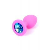 Анальна пробка - Jewellery Silicone Pink Plug S Light Blue
