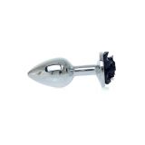 Анальна пробка - Jewellery Silver Rose Plug Black