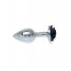 Анальна пробка - Jewellery Silver Rose Plug Black