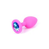 Анальна пробка - Jewellery Silicone Pink Plug S Light Blue