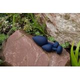 Gvibe Gplug - Большая дизайнерская анальная пробка с вибрацией, 10.5х3.9 см (синий)