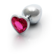 Анальна пробка - Ouch! Metal Butt Plug Medium Silver/Rubellite Pink