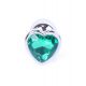 Анальна пробка - Jewellery Silver Heart Plug Green