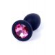 Анальна пробка - Jewellery Silicone Black Plug S Pink