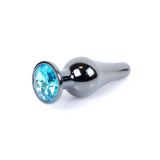 Анальна пробка - Jewellery Dark Silver Long Plug Light Blue