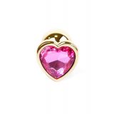 Анальна пробка - Jewellery Gold Heart Plug Pink