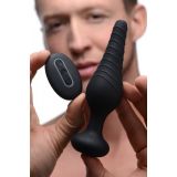 Silicone Vibrating Anal Plug with Remote Control - анальна пробка з дистанційним управлінням, 14.6х3.9 см