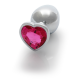 Анальна пробка - Ouch! Metal Butt Plug Medium Silver/Rubellite Pink