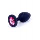Анальна пробка - Jewellery Silicone Black Plug S Pink