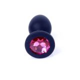 Анальна пробка - Jewellery Silicone Black Plug S Pink