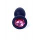 Анальна пробка - Jewellery Silicone Black Plug S Pink