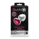Анальна пробка - Ouch! Metal Butt Plug Medium Silver/Rubellite Pink