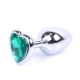 Анальна пробка - Jewellery Silver Heart Plug Green