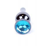 Анальна пробка - Jewellery Dark Silver Long Plug Light Blue
