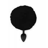 Силіконова анальна пробка М Art of Sex - Silicone Bunny Tails Butt plug, колір Чорний, діаметр 3,5 с