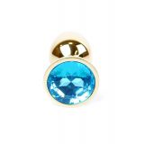 Анальна пробка - Jewellery Gold Plug Light Blue