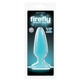 NS Novelties Firefly Pleasure Plug Medium - крупная анальная пробка светящаяся в темноте, 12,7х3,8 см (голубой)