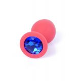 Анальна пробка - Jewellery Silicone Red Plug M Blue