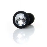 Анальна пробка - Jewellery Silicone Black Plug L Clear