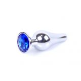 Анальна пробка - Jewellery Silver BUTT PLUG- Dark Blue Анальна пробка - Jewellery Silver BUTT PLUG- Dark Blue