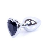 Анальна пробка - Jewellery Silver Heart Plug Black