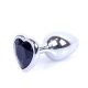 Анальна пробка - Jewellery Silver Heart Plug Black