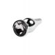 Silver anal plug TOYFA Metal with white round-shaped gem, length 9 cm, diameter 1,5-4 cm, weight 205