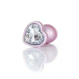 Анальна пробка - Jewellery Pearl Pink Heart Plug Clear S