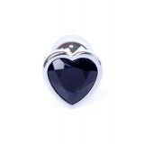 Анальна пробка - Jewellery Silver Heart Plug Black